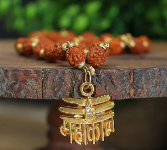 Gold Plated Rudraksha Mahakal Necklace