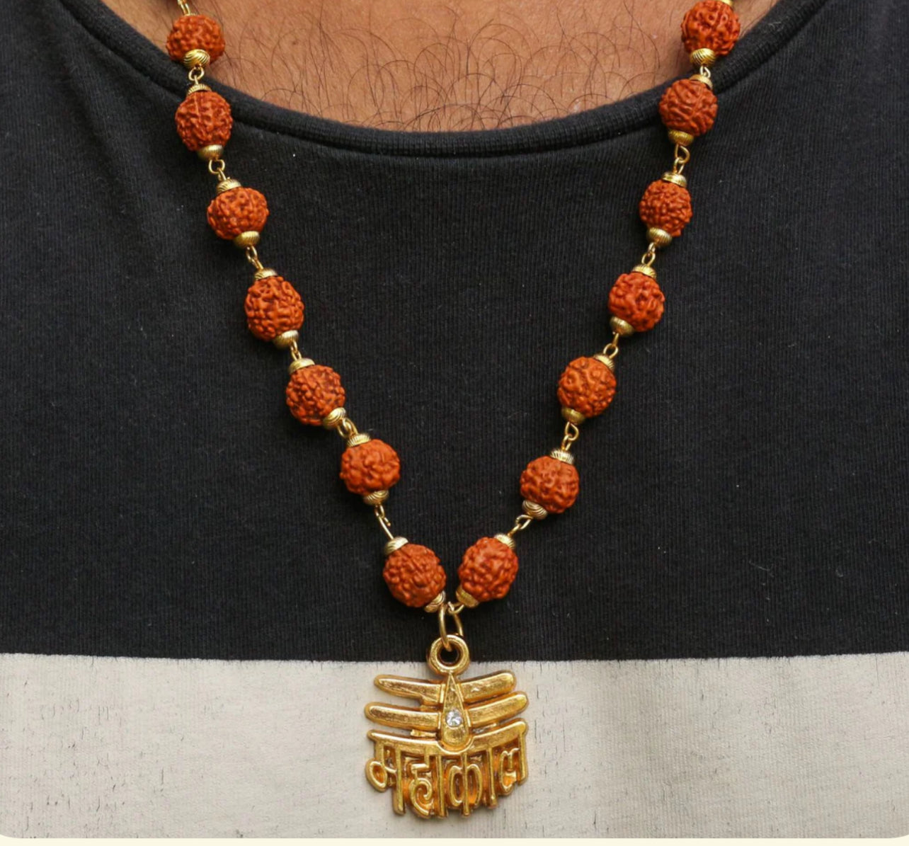 Gold Plated Rudraksha Mahakal Necklace